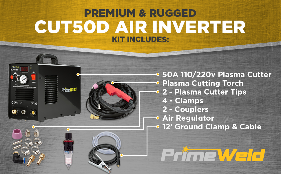 Key features of Primeweld 50A Air Inverter Plasma Cutter